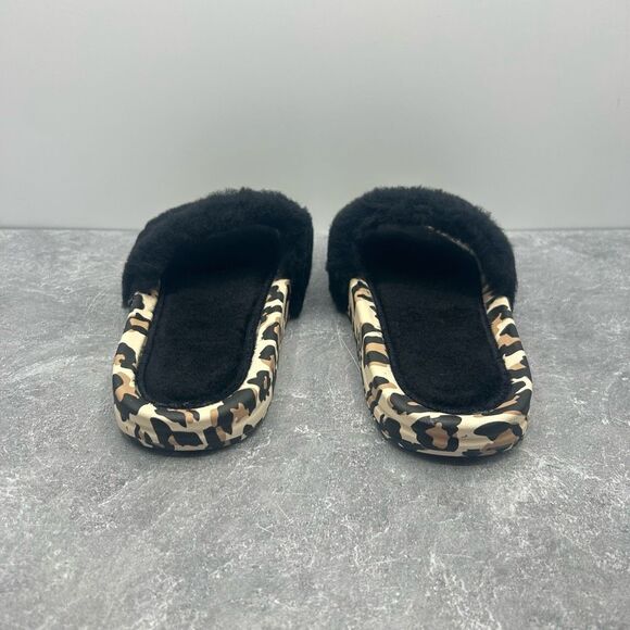 NIB APL Athletic Propulsion Labs Black Shearling Leopard Slides Size 6 - Picture 6 of 13